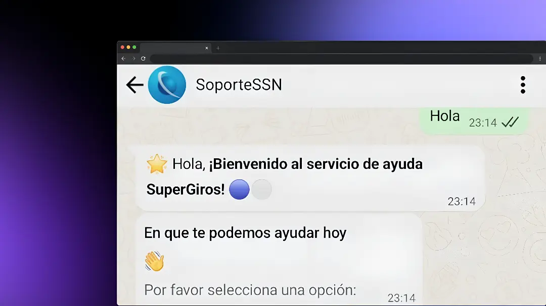 Captura del proyecto SoporteSSN - Chatbot de Whatsapp